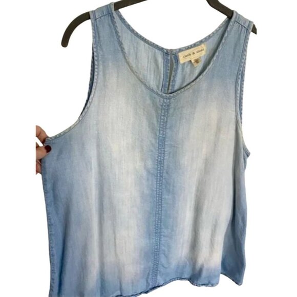 Anthropologie Cloth & Stone Chambray Tank Women's Size Medium Excellent conditio - Picture 3 of 4